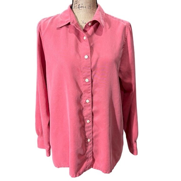 L.L. Bean Tops - L.L.Bean Womens Button-Up Shirt Size L Mauve Pink Long Sleeve Collared